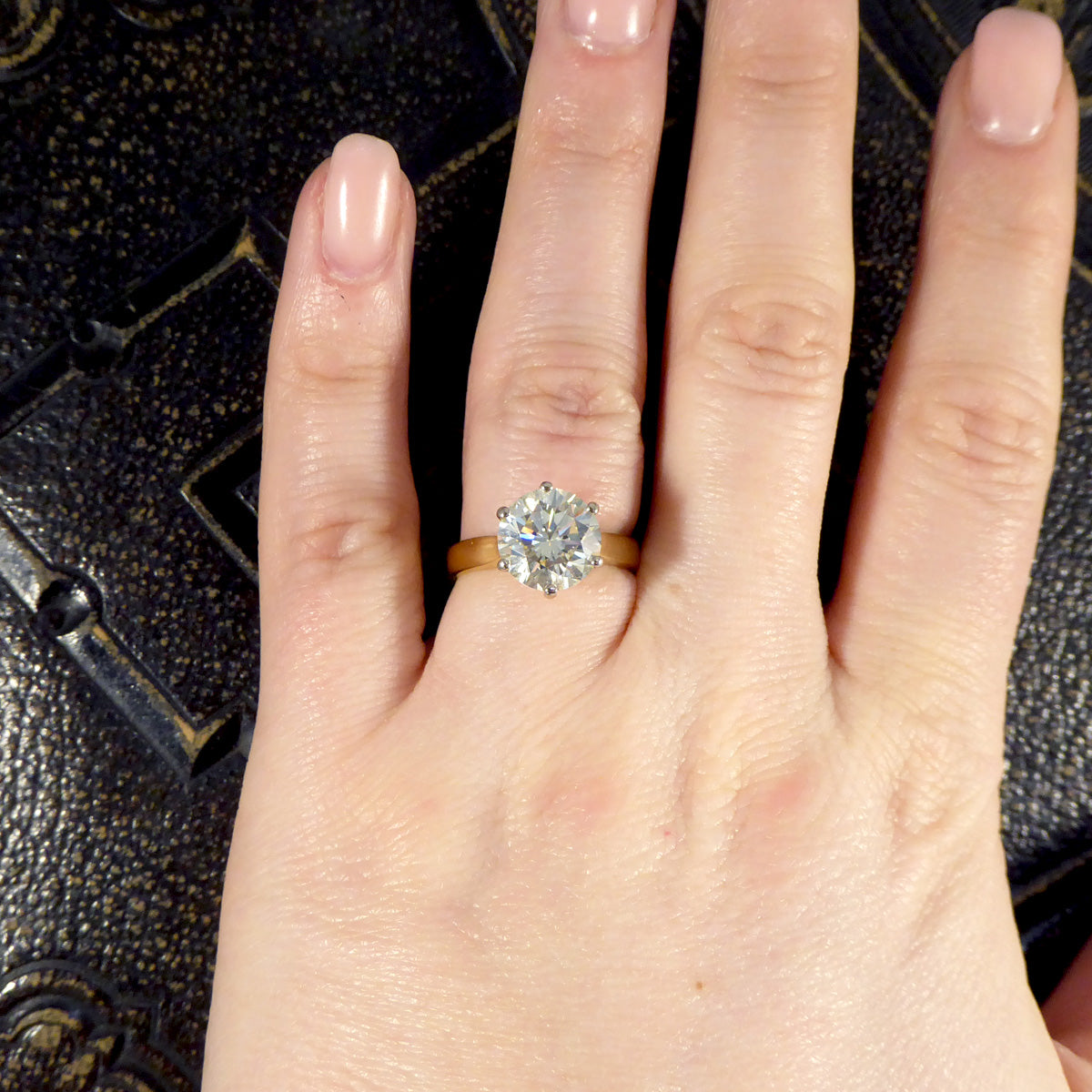 3.38ct Brilliant Cut Diamond Solitaire Engagement Ring in 18ct Gold - Wharfedale Antiques