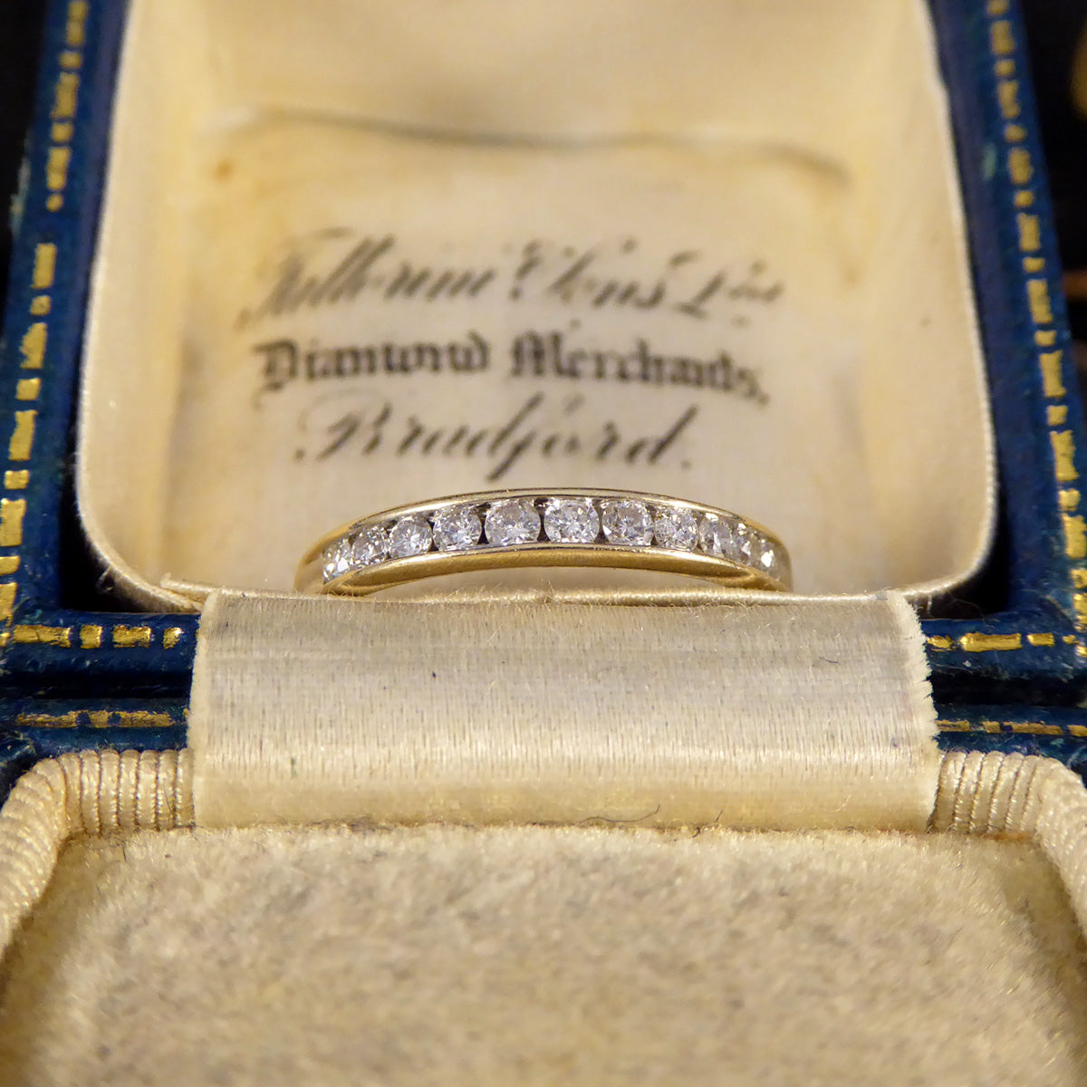 0.25ct Diamond Channel Set Half Eternity Ring in 9ct Yellow Gold - Wharfedale Antiques