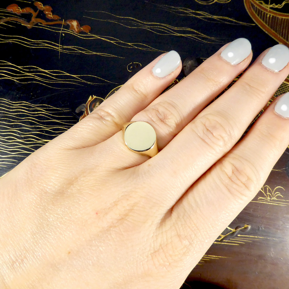 New Circular Signet Pinky Ring in 9ct Yellow Gold - Wharfedale Antiques