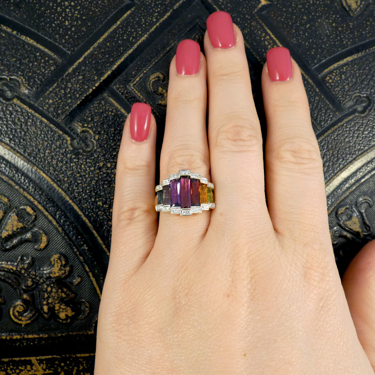 Bellarri Ultimate Colour Multigem Set Ring in 18ct Yellow Gold - Wharfedale Antiques