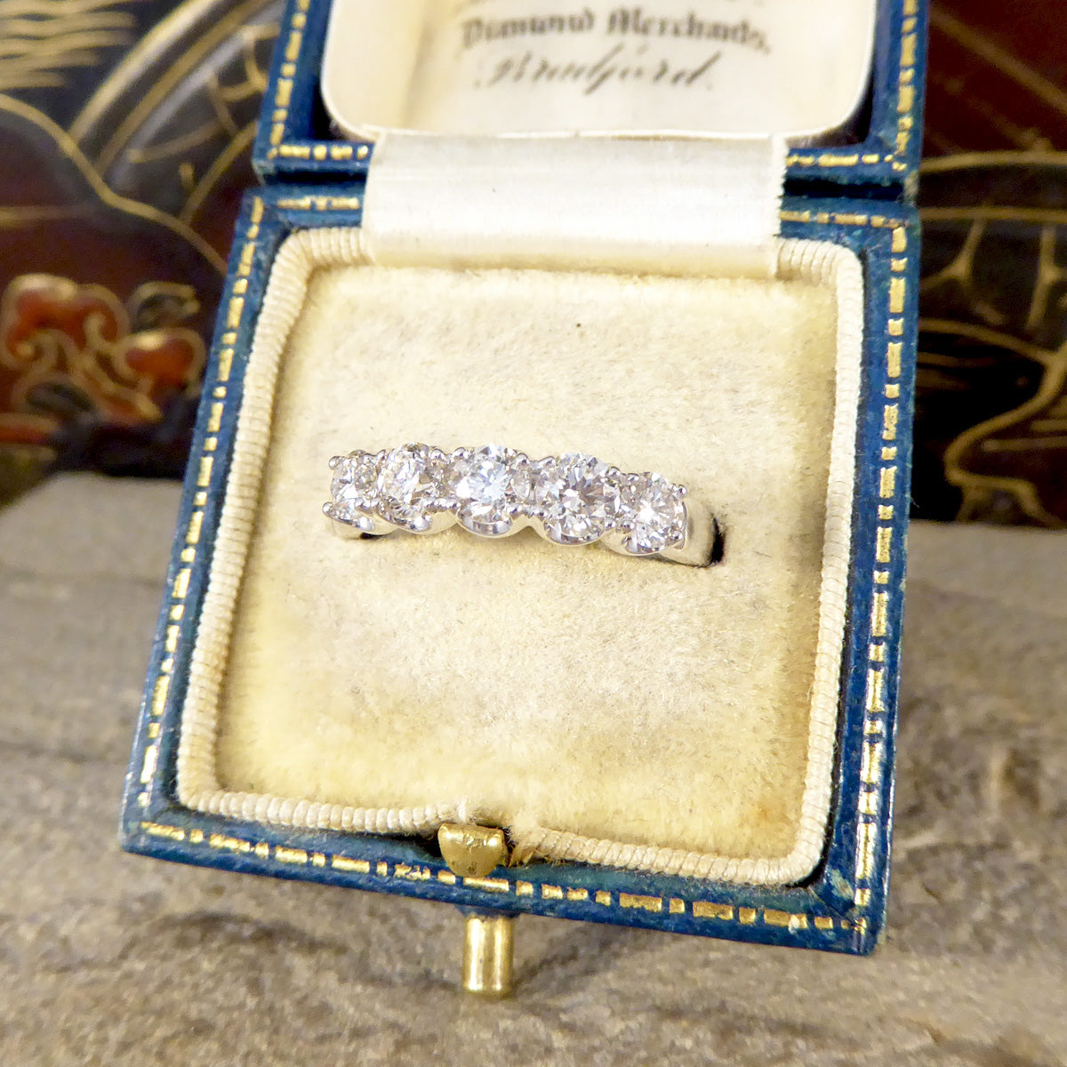 Eternity Style 1.00ct Brilliant Cut Diamond Five Stone Ring in Platinum - Wharfedale Antiques