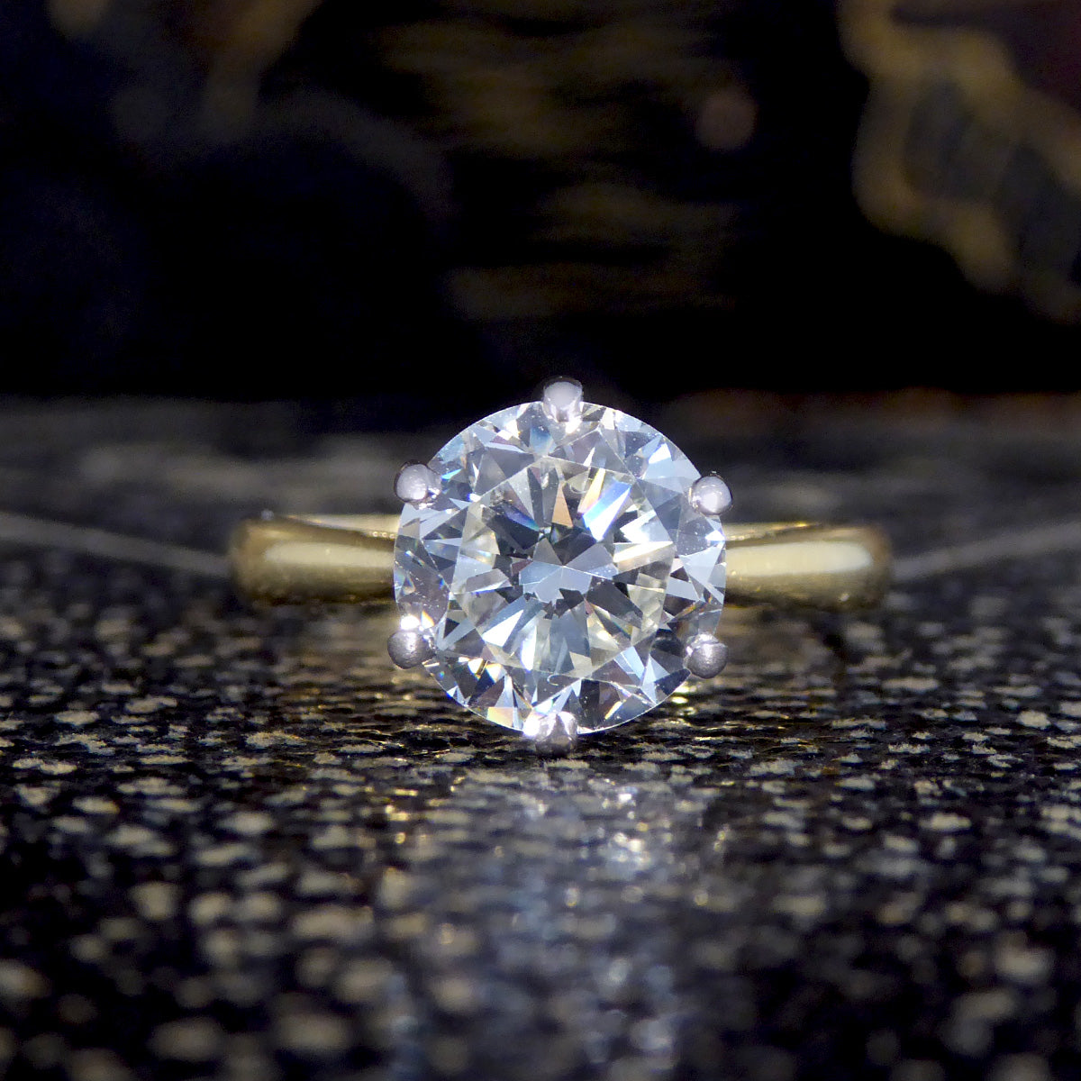 1.91ct Brilliant Cut Diamond Solitaire Ring in 18ct Yellow and White Gold - Wharfedale Antiques