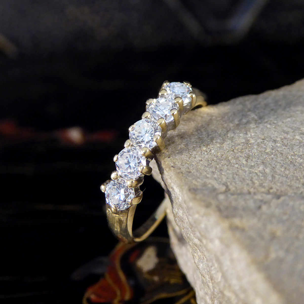 Vintage Five Stone Diamond Ring in 18ct Yellow Gold - Wharfedale Antiques