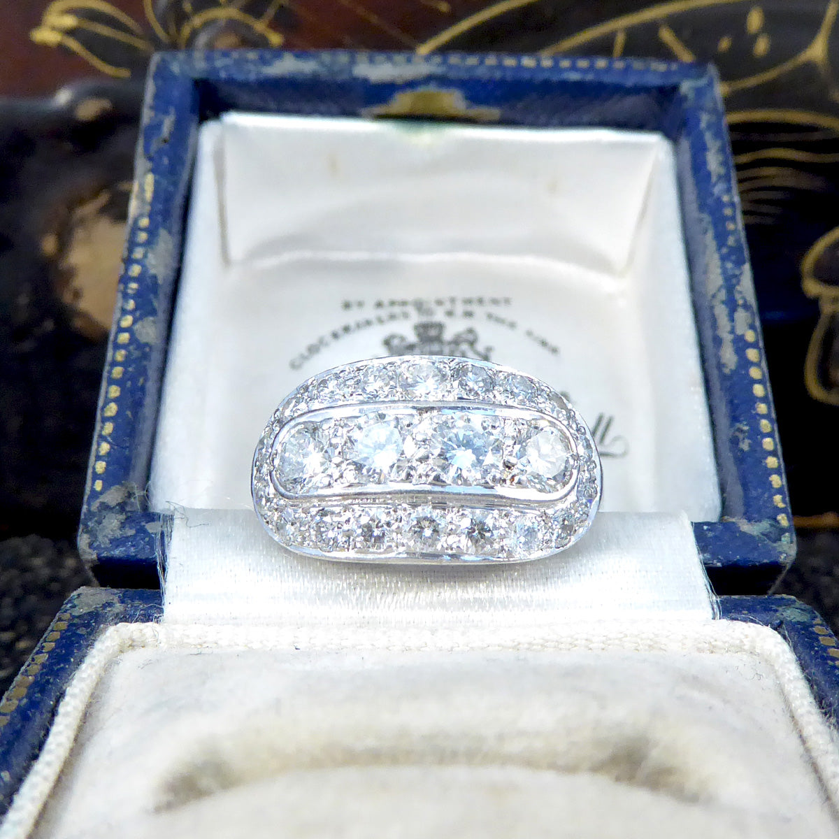 1.26ct Four Stone Diamond Cluster Ring in 14ct White Gold - Wharfedale Antiques