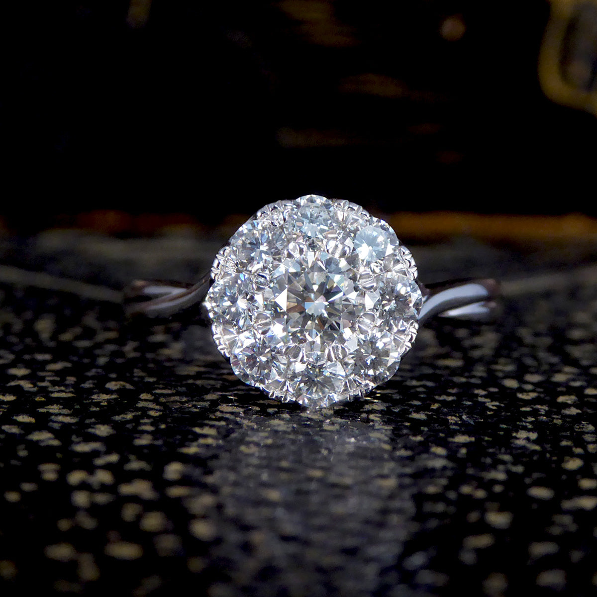 Diamond 3.00ct Solitaire Illusion Ring in Platinum - Wharfedale Antiques
