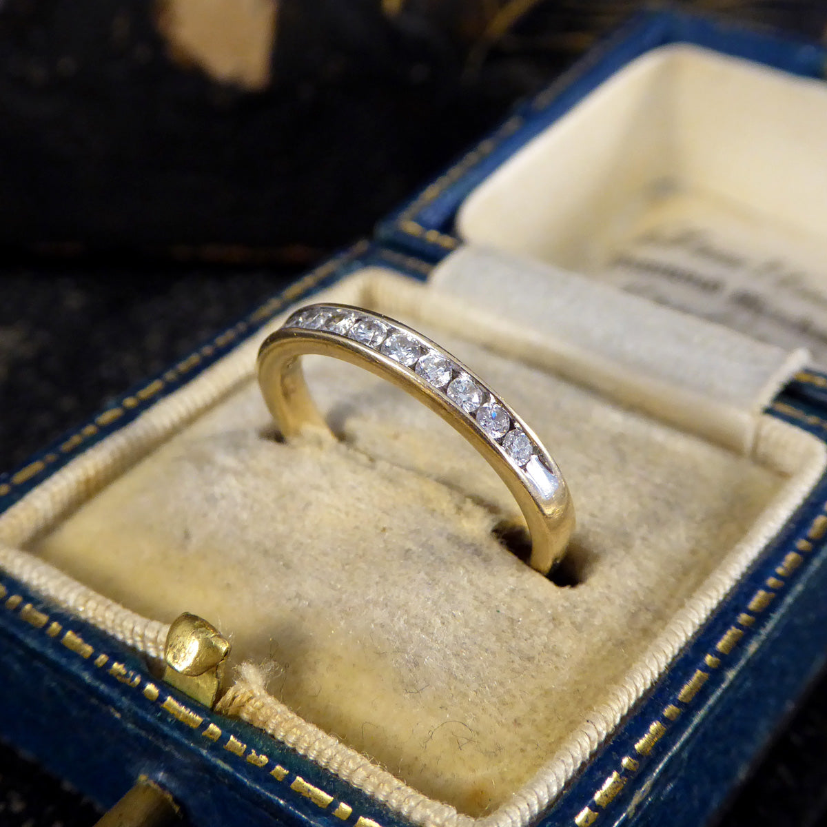 0.25ct Diamond Channel Set Half Eternity Ring in 9ct Yellow Gold - Wharfedale Antiques