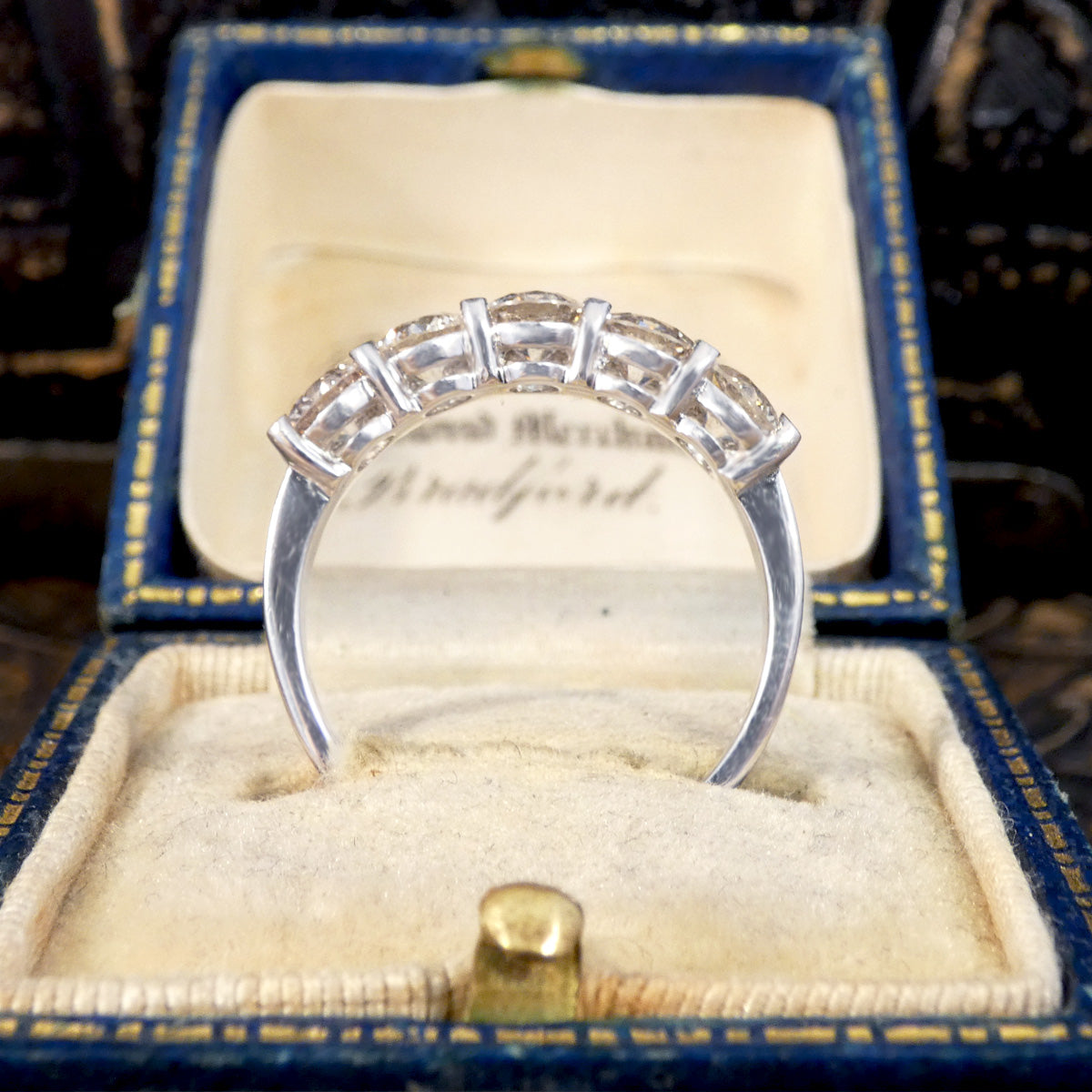 1.52ct Brilliant Cut Diamond Five Stone Ring in 18ct White Gold - Wharfedale Antiques