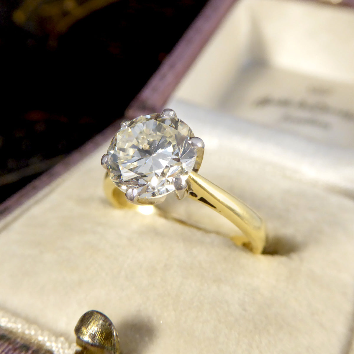 1.91ct Brilliant Cut Diamond Solitaire Ring in 18ct Yellow and White Gold - Wharfedale Antiques