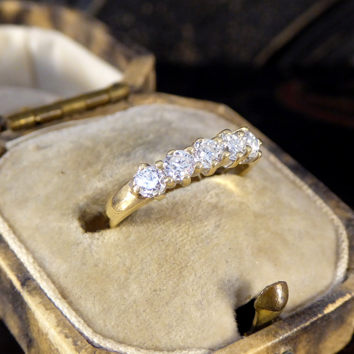 Vintage Five Stone Diamond Ring in 18ct Yellow Gold - Wharfedale Antiques