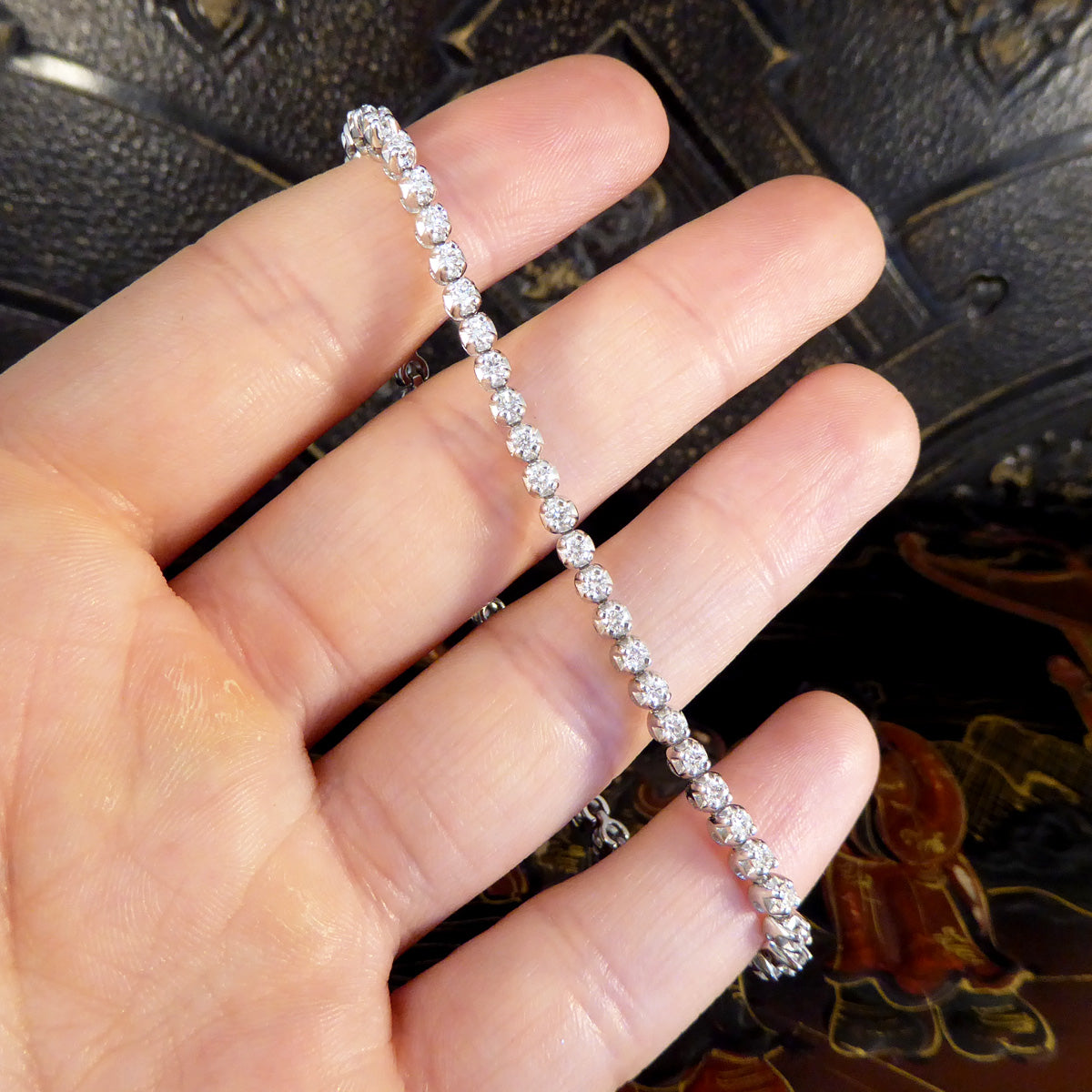 2.00ct Diamond Flexi-Link Tennis Bracelet in 18ct White Gold - Wharfedale Antiques