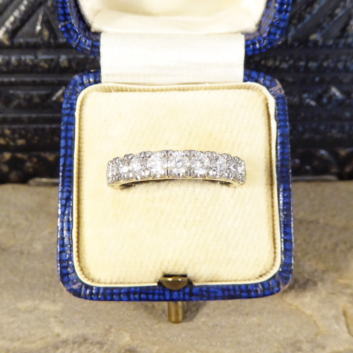 Diamond Set Eternity Ring with 0.88ct Modern Brilliant Cut Diamonds in Platinum - Wharfedale Antiques