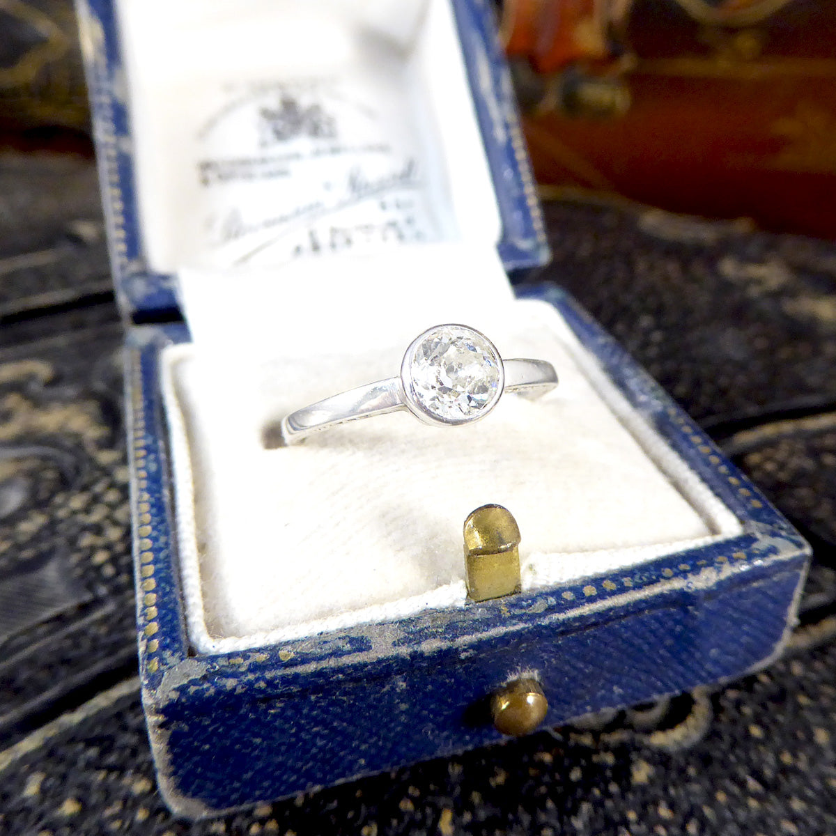 Vintage 0.50ct Old European Cut Diamond Ring in 14ct White Gold - Wharfedale Antiques