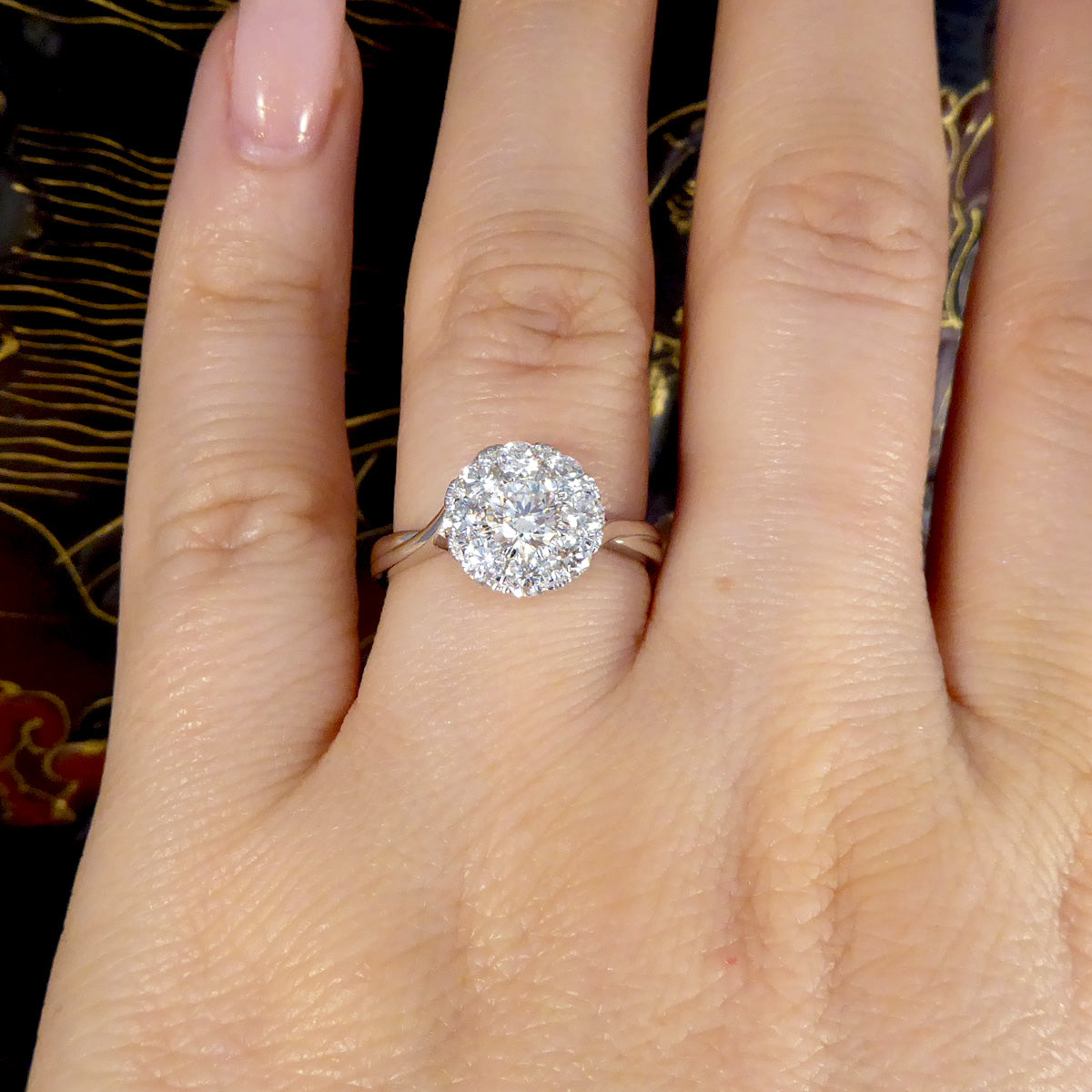 Diamond 3.00ct Solitaire Illusion Ring in Platinum - Wharfedale Antiques