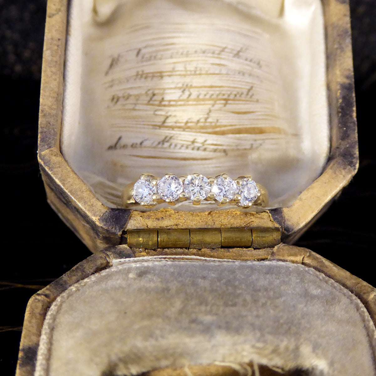 Vintage Five Stone Diamond Ring in 18ct Yellow Gold - Wharfedale Antiques