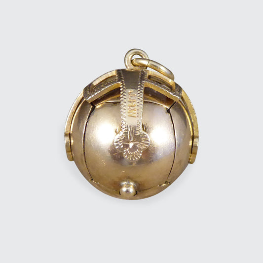 English Masonic Folding Orb Pendant in Silver and 9ct Gold - Wharfedale Antiques