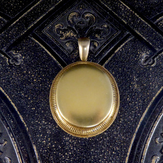 Antique High Quality Late Victorian 14ct Yellow Gold Locket Pendant - Wharfedale Antiques