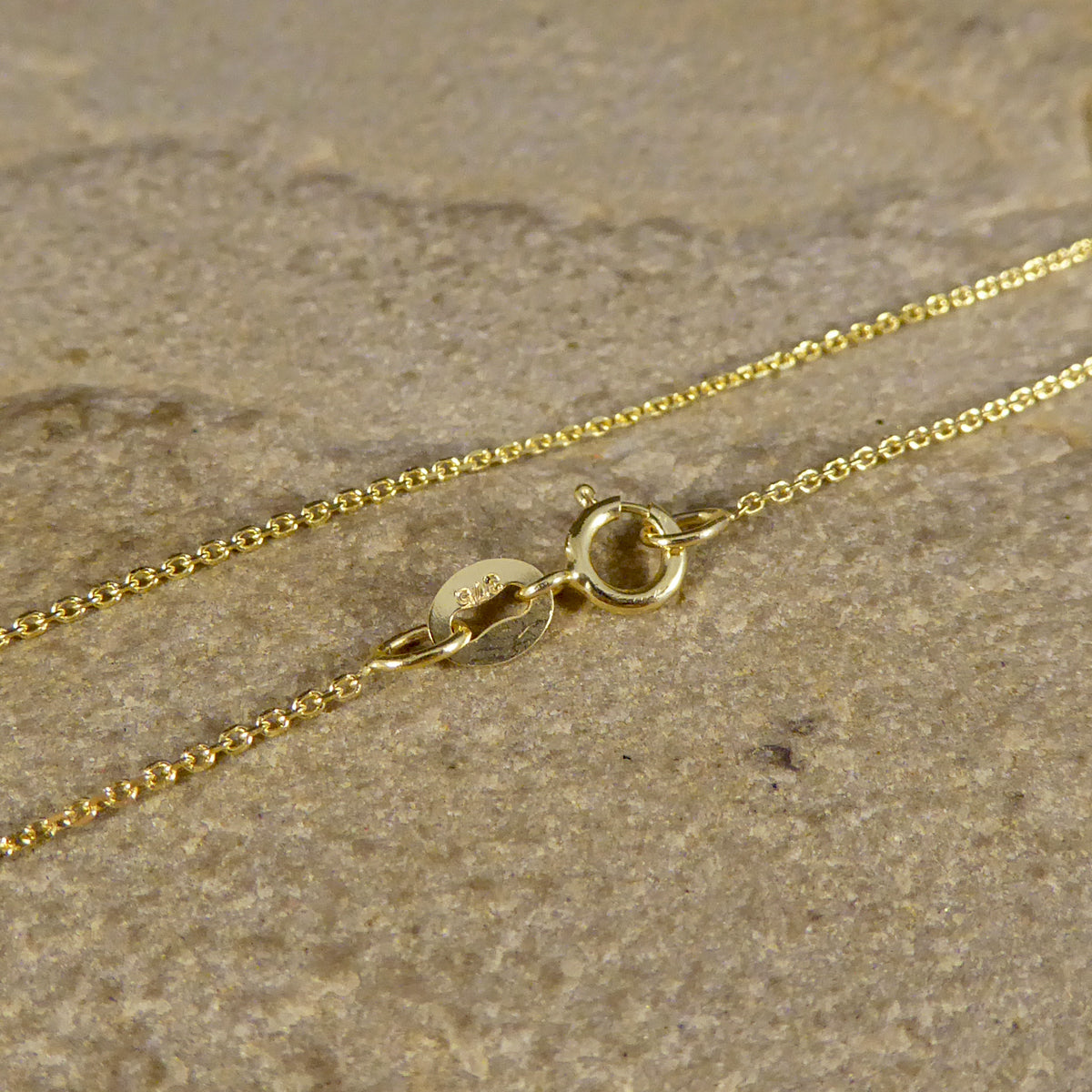 Contemporary Rub Over Citrene Pendant Necklace in 9ct Yellow Gold - Wharfedale Antiques