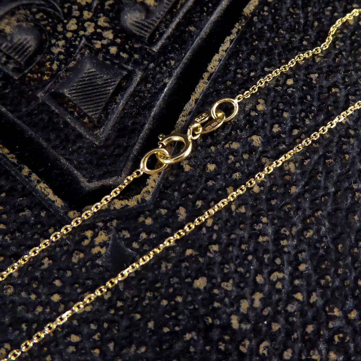 Diamond Set A Initial Pendant in 18ct Yellow Gold on a Yellow Gold Necklace Chain - Wharfedale Antiques