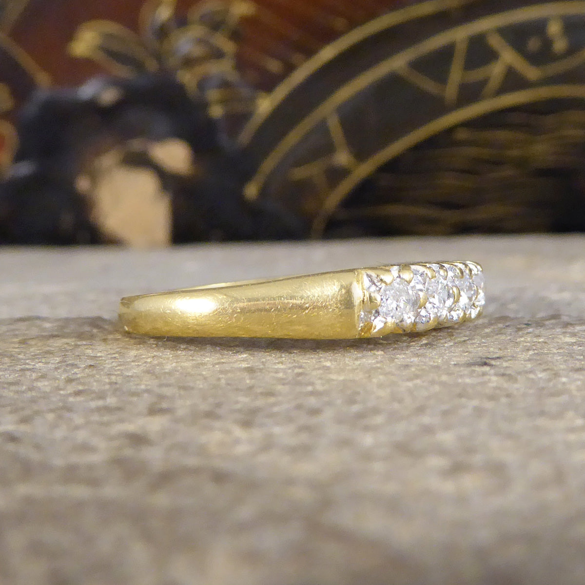 Brilliant Cut Seven Stone Diamond Millennium Ring in 18ct Yellow Gold - Wharfedale Antiques