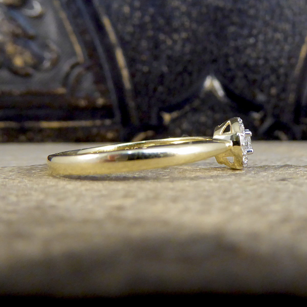 Contemporary Diamond Target Ring in 9ct Yellow Gold