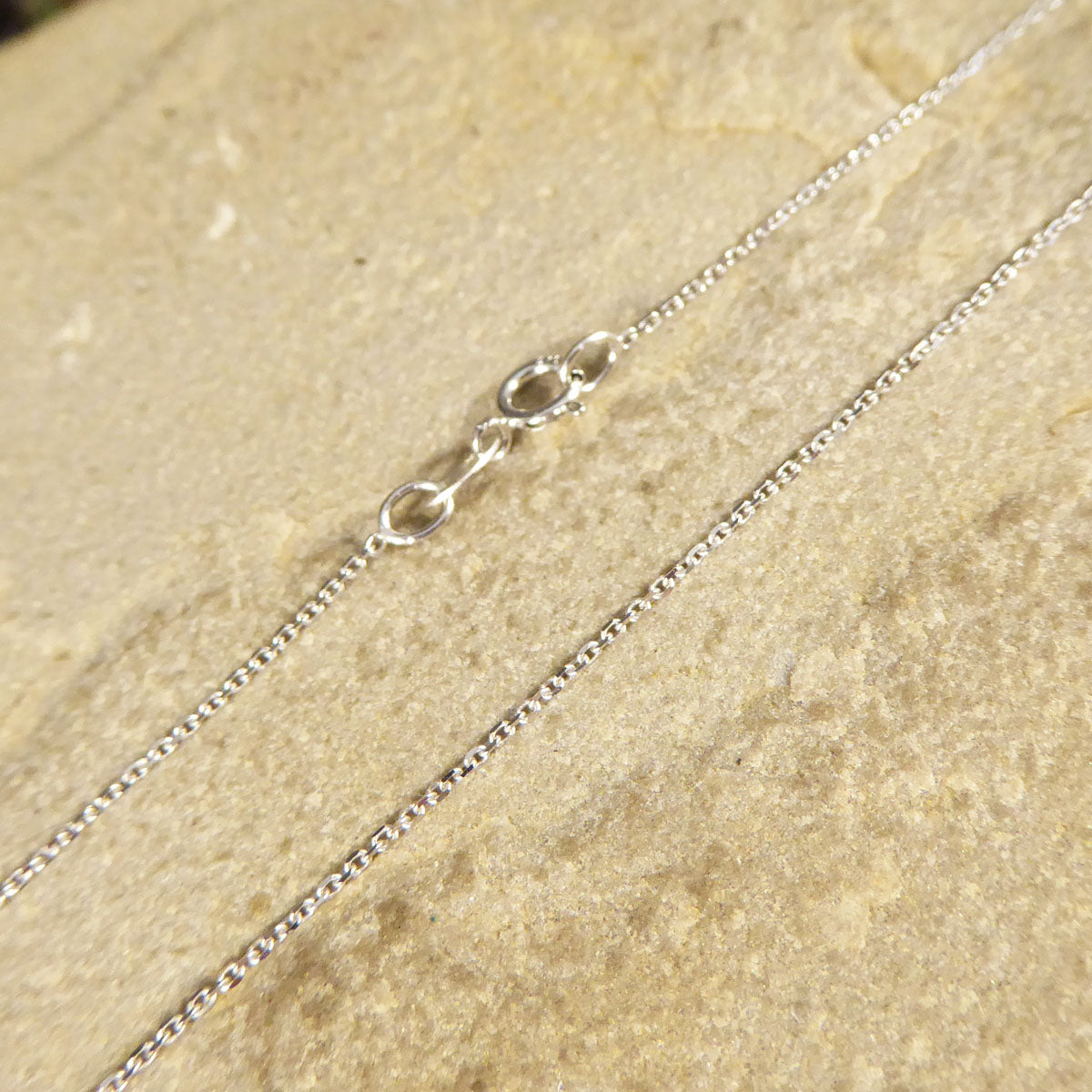 Contemporary Blue Topaz Rub Over Pendant on White Gold Chain - Wharfedale Antiques
