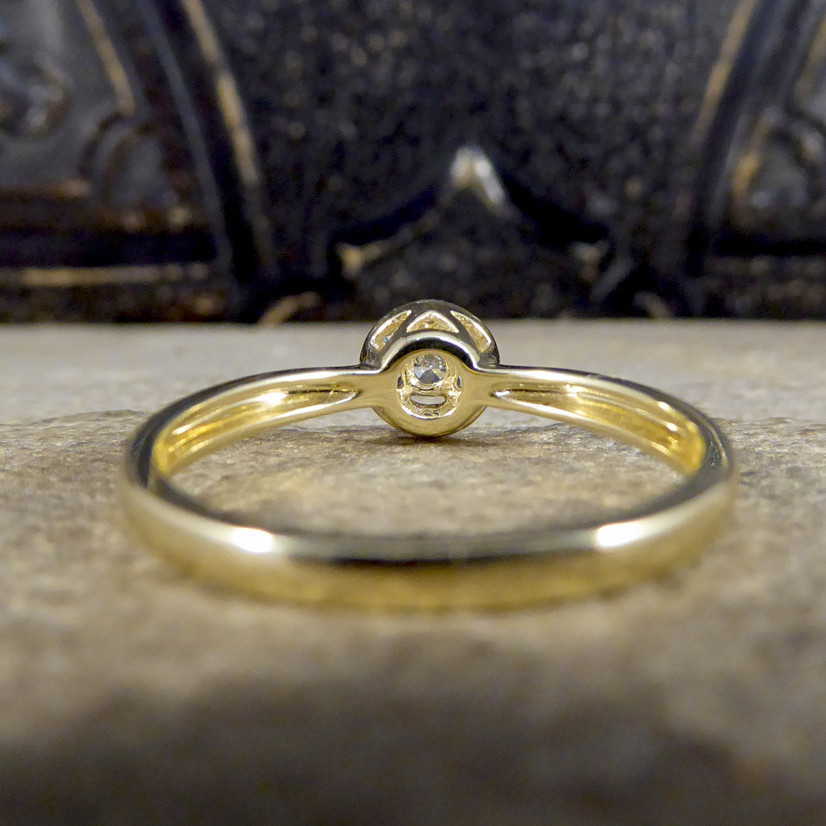 Contemporary Diamond Target Ring in 9ct Yellow Gold