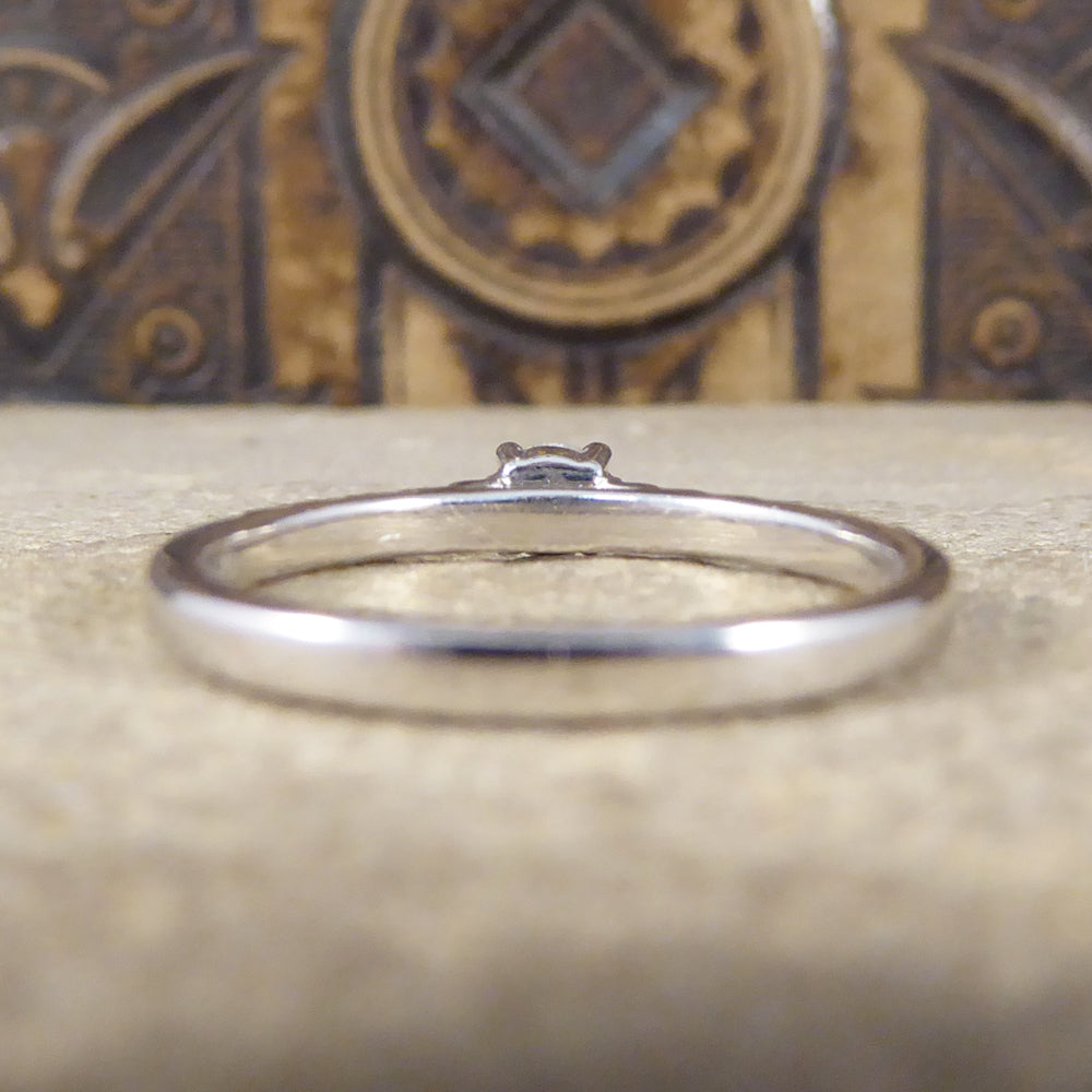 Contemporary Diamond Ring with Diamond Set Shoulders in 18ct White Gold