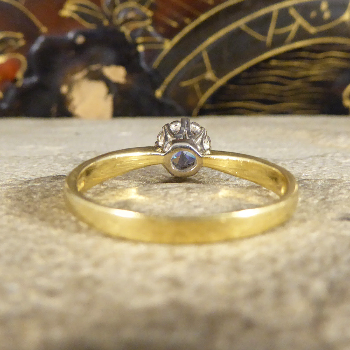 0.50ct Brilliant Cut Illusion Set Diamond Solitaire Engagement Ring in 18ct Yellow and White Gold - Wharfedale Antiques