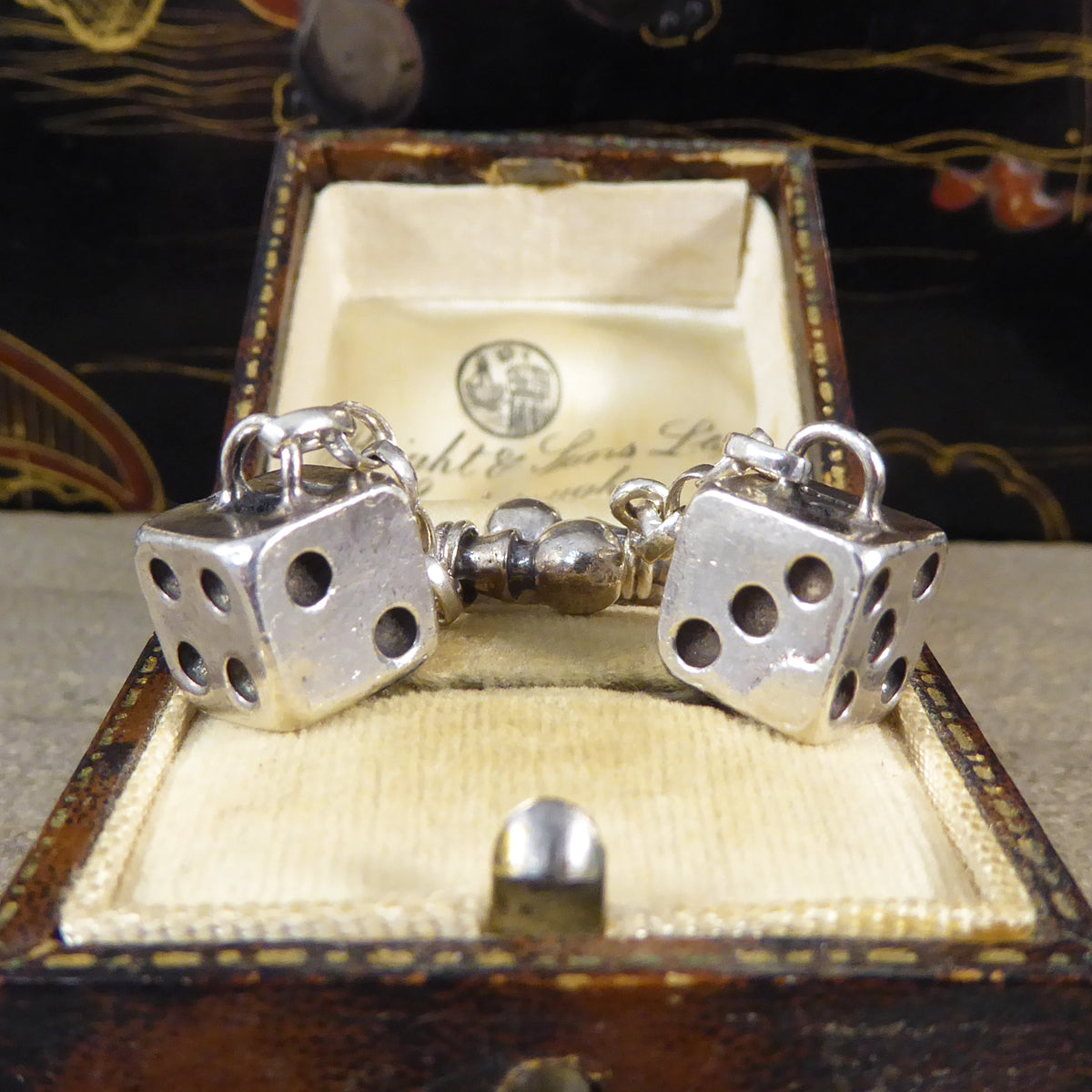 Solid Silver Quality Playing Dice Cufflinks - Wharfedale Antiques
