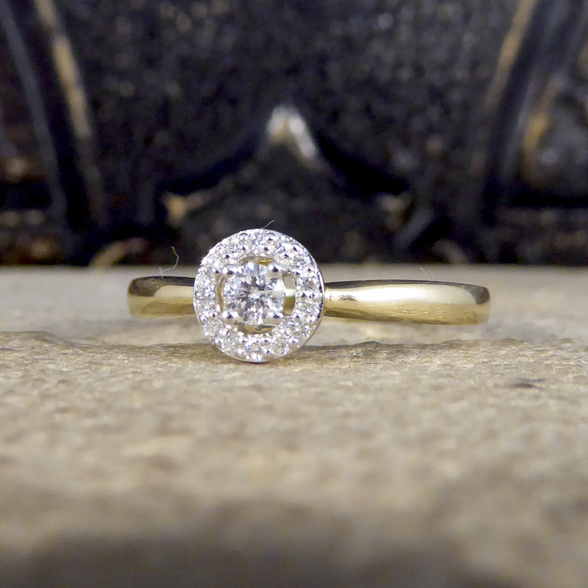 Contemporary Diamond Target Ring in 9ct Yellow Gold