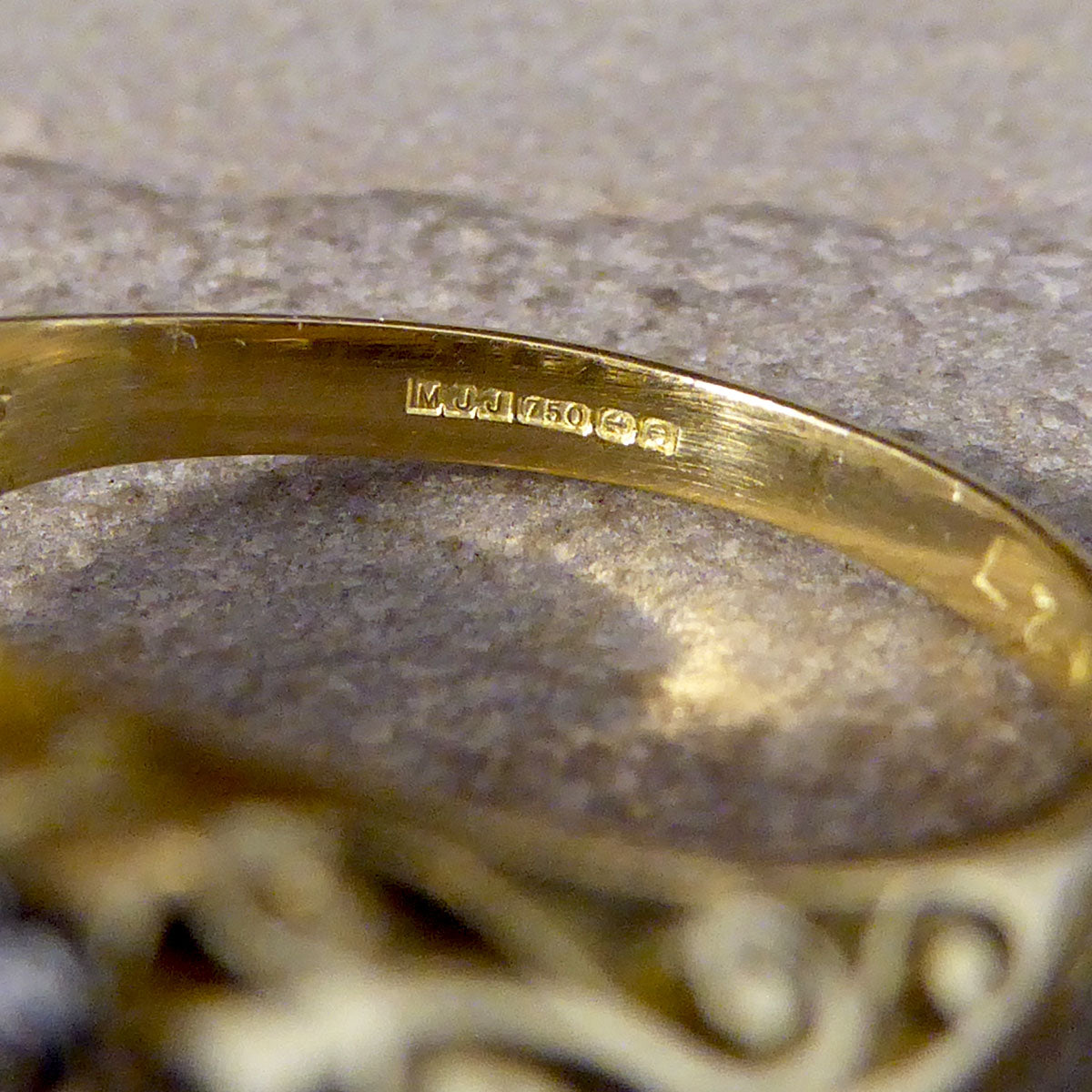 1.40ct Diamond Three Row Cluster Ring with Detailed Gallery in 18ct Yellow Gold - Wharfedale Antiques