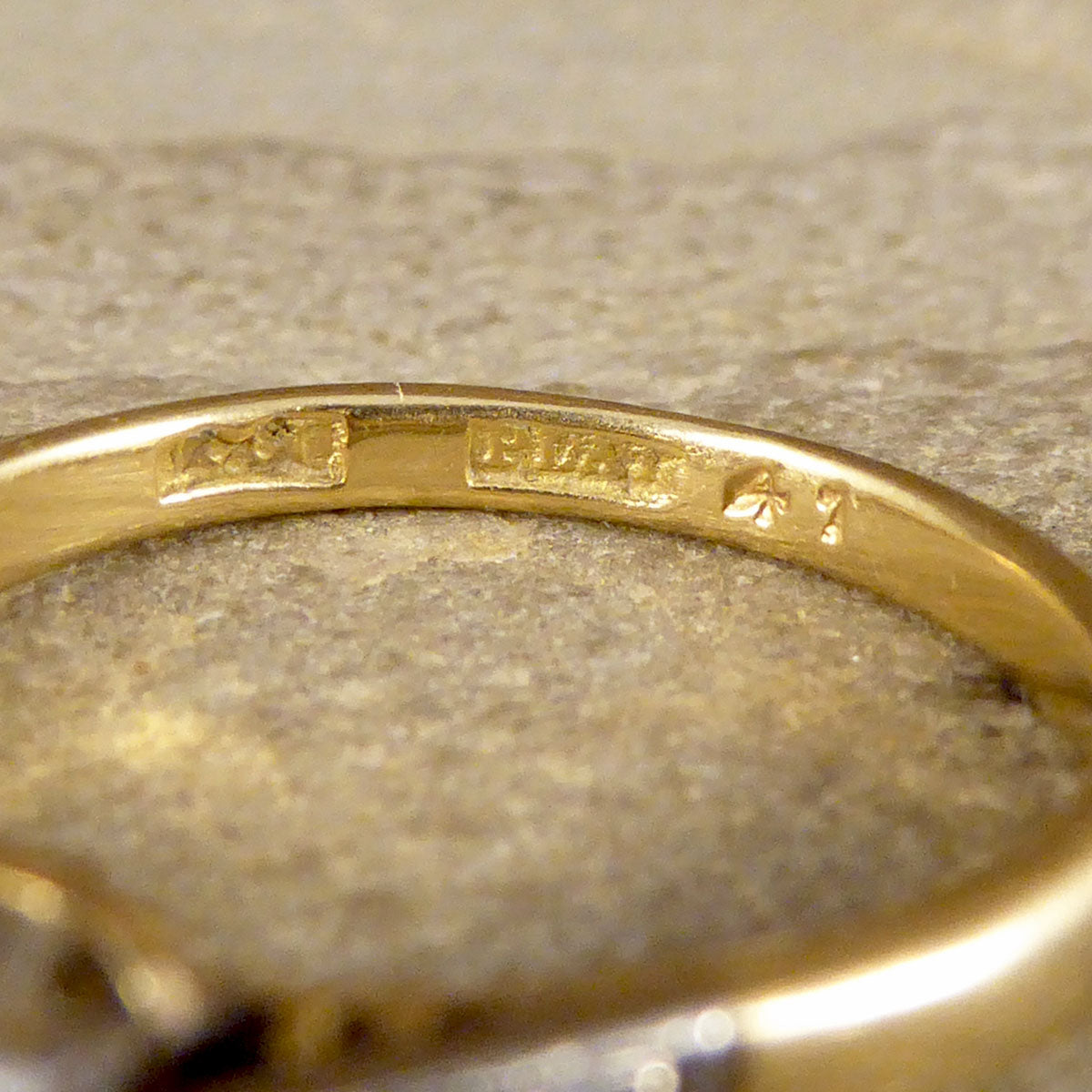 1920's Diamond Solitaire Ring with Diamond set Shoulders in 18ct Yellow Gold and Platinum - Wharfedale Antiques