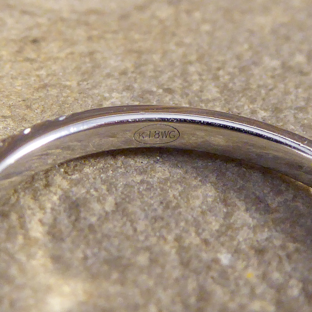 Contemporary Diamond Ring with Diamond Set Shoulders in 18ct White Gold