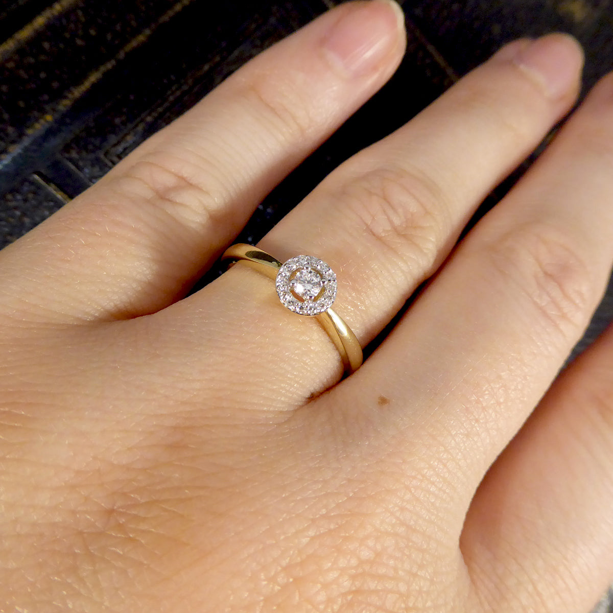 Contemporary Diamond Target Ring in 9ct Yellow Gold