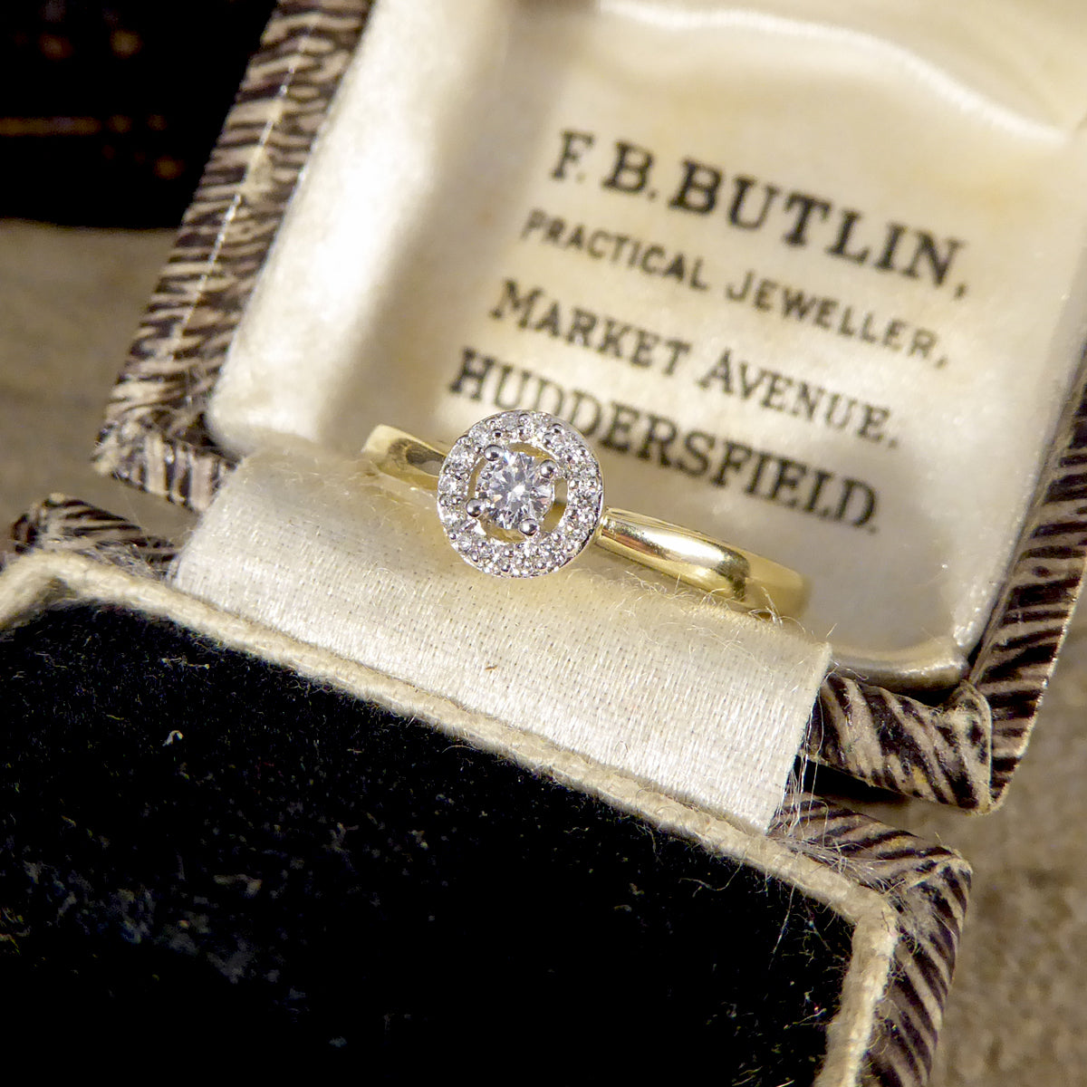 Contemporary Diamond Target Ring in 9ct Yellow Gold