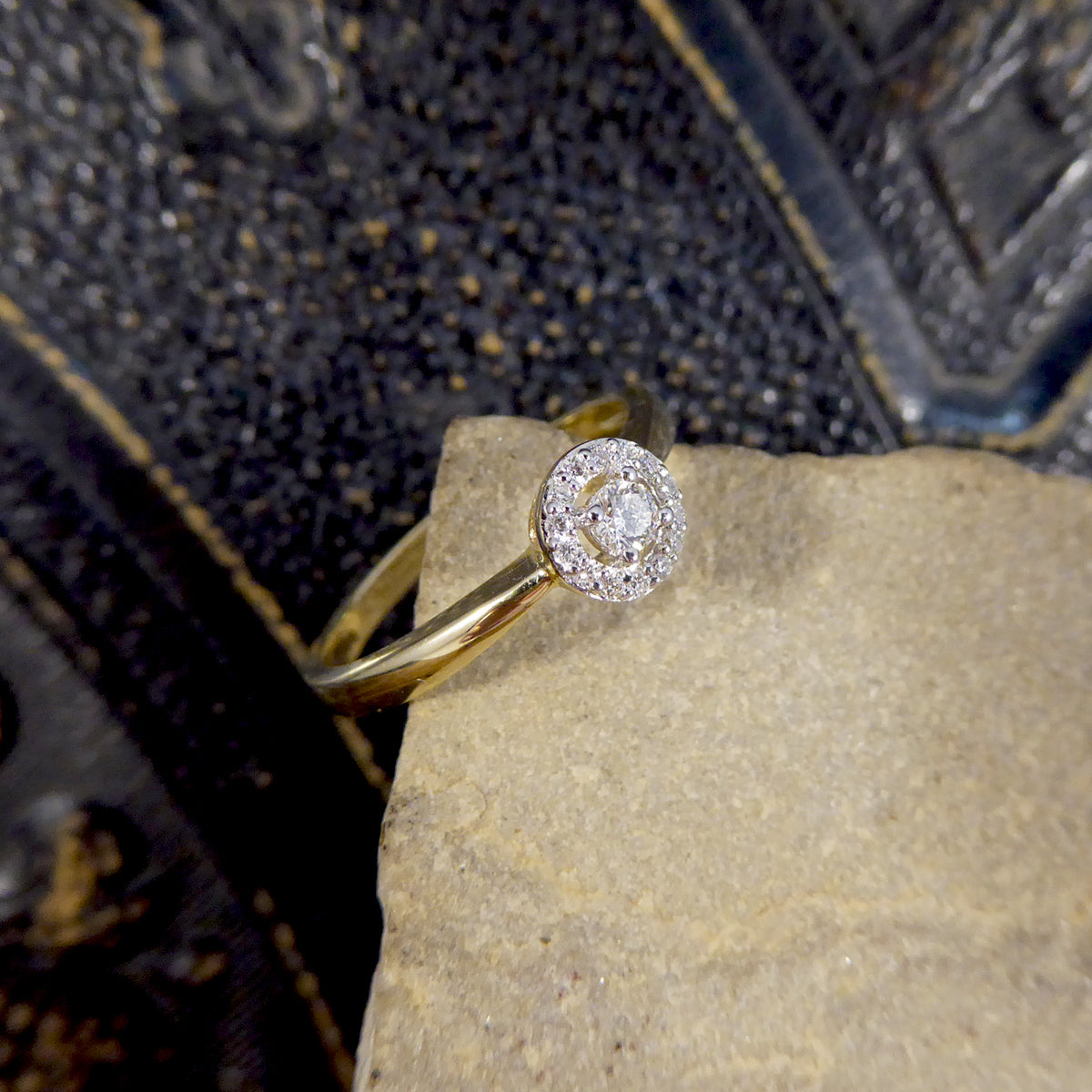 Contemporary Diamond Target Ring in 9ct Yellow Gold