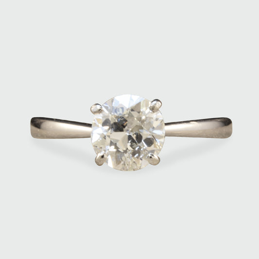 1.07ct Old European Cut Diamond Solitaire Ring in 18ct White Gold - Wharfedale Antiques