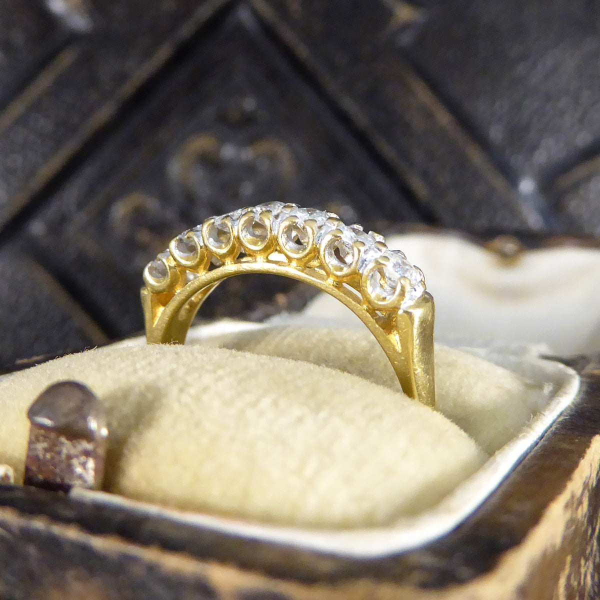 Brilliant Cut Seven Stone Diamond Millennium Ring in 18ct Yellow Gold - Wharfedale Antiques
