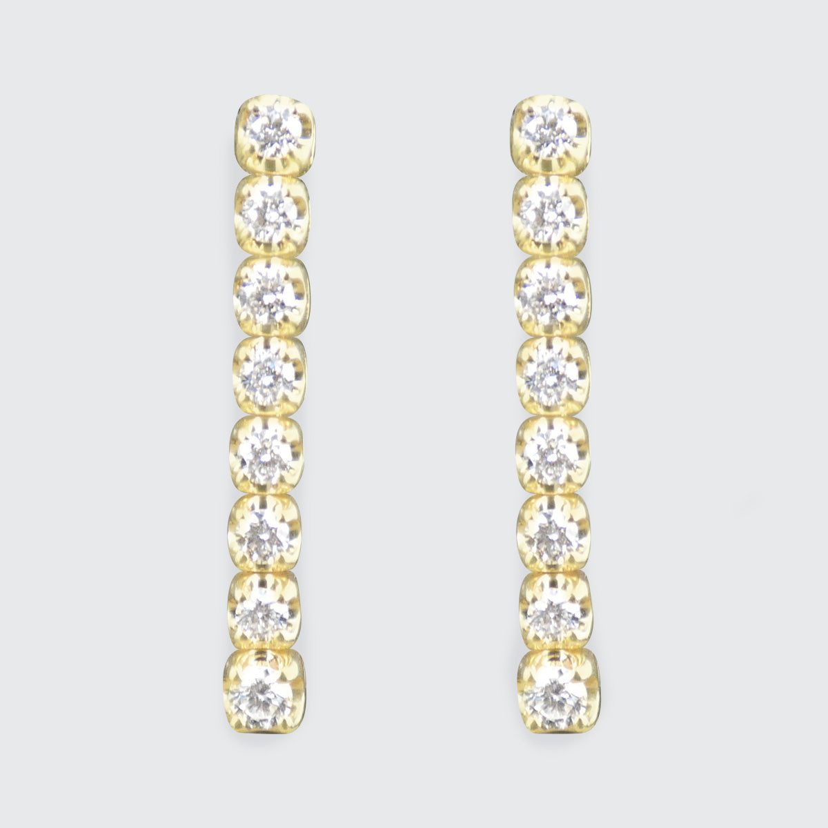 Yellow Gold and Diamond drop earrings