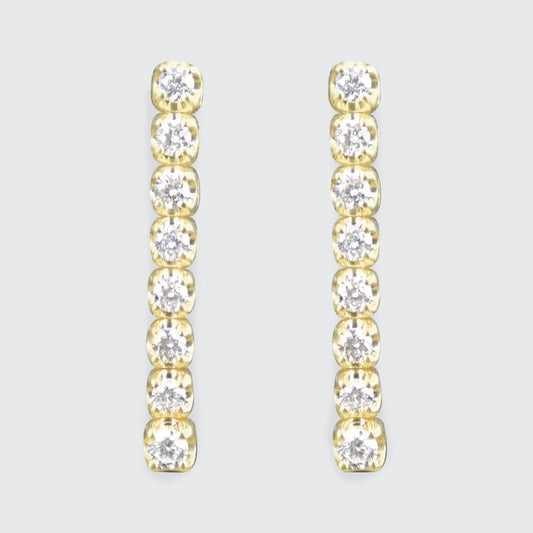 Yellow Gold and Diamond drop earrings