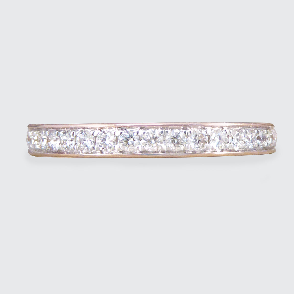 0.25ct Diamond Channel Set Half Eternity Ring in Rose Gold - Wharfedale Antiques