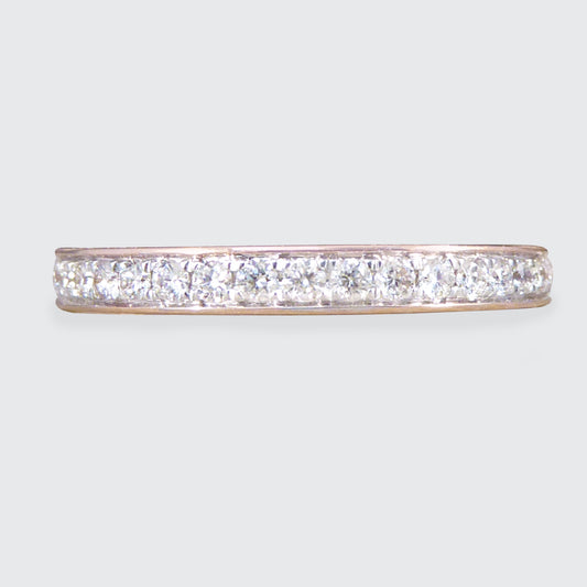 0.25ct Diamond Channel Set Half Eternity Ring in Rose Gold - Wharfedale Antiques