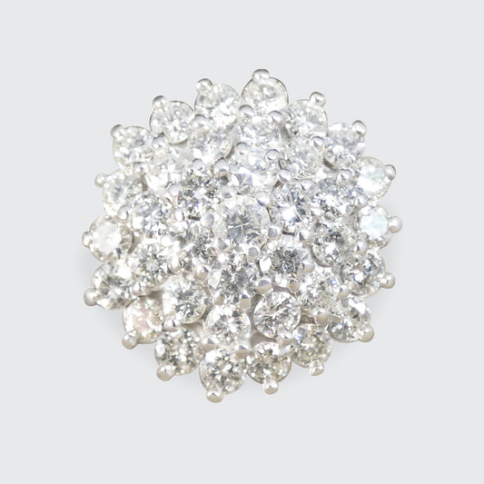 A diamond flower cluster ring