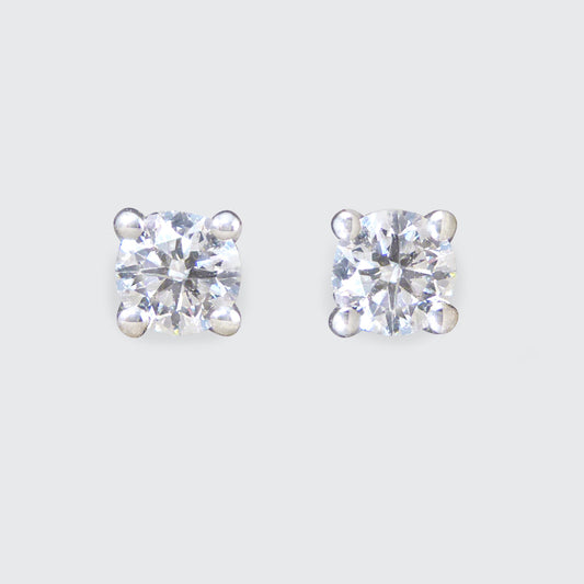 Classic Diamond Stud Earrings in 18ct White Gold