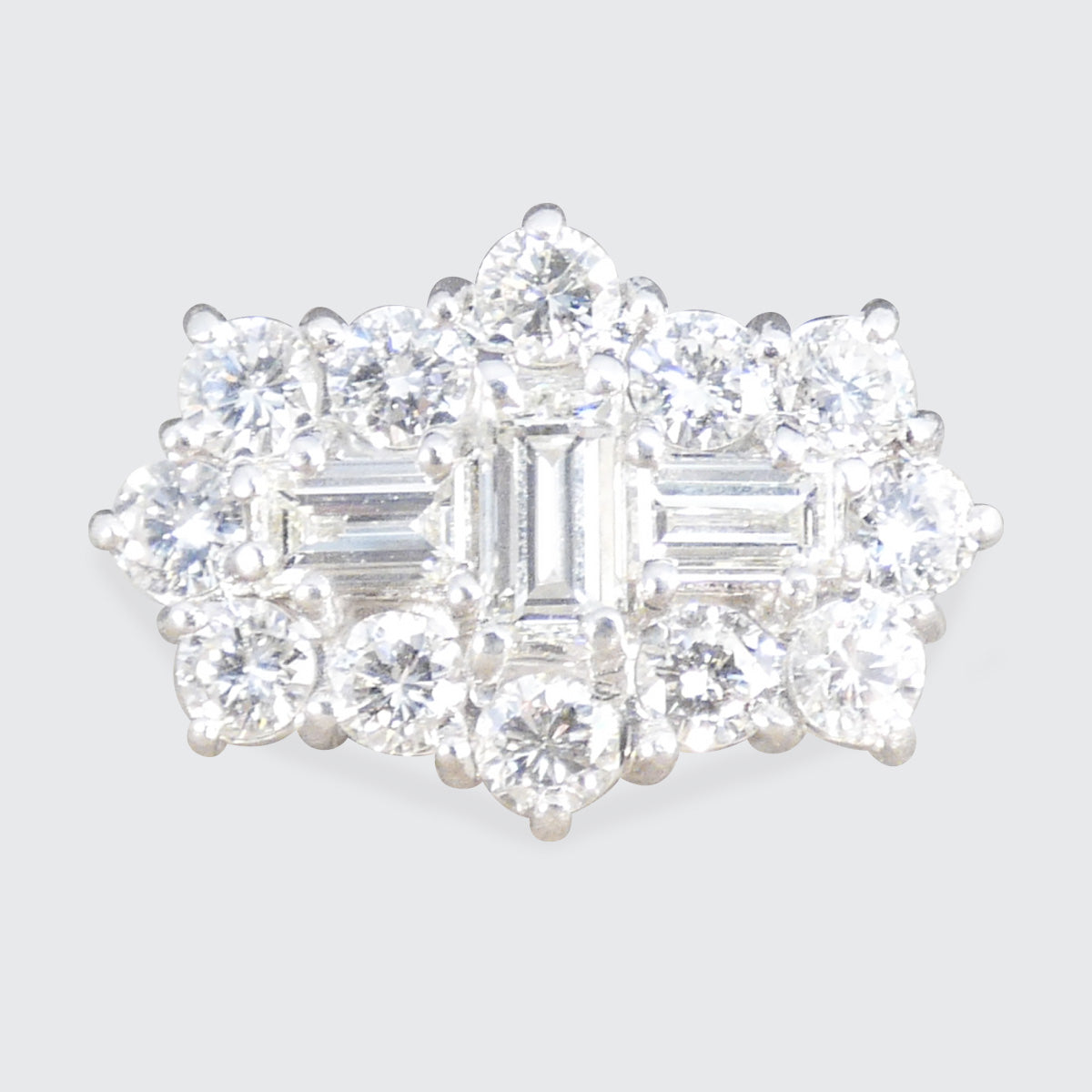 2.70ct Diamond Boat Cluster Ring in 18ct White Gold