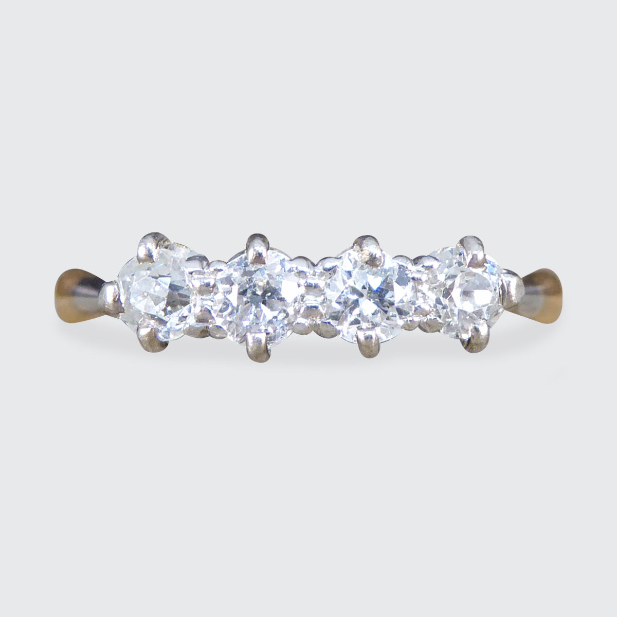 Late Victorian Old Cut Diamond Four Stone Ring in 18ct Yellow Gold - Wharfedale Antiques
