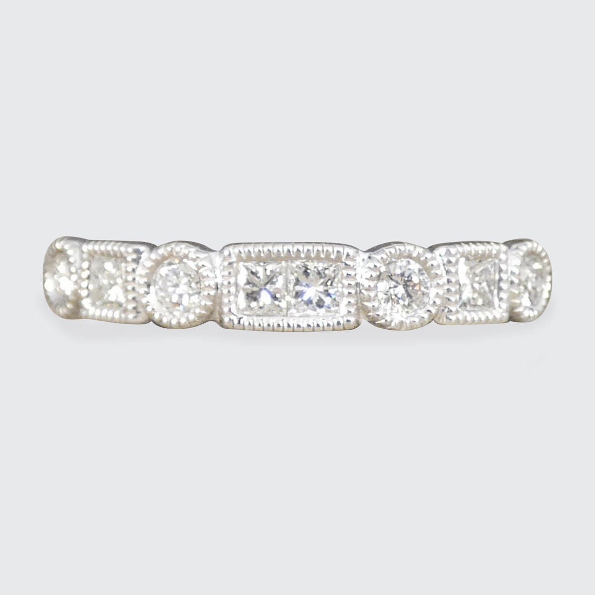 Mixed Cut diamond Half Eternity Ring
