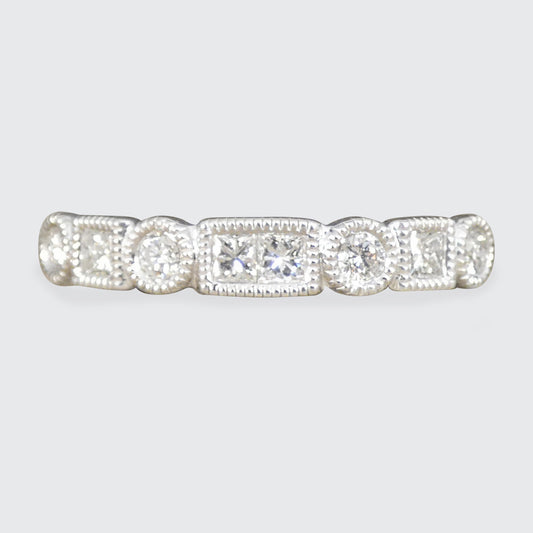 Mixed Cut diamond Half Eternity Ring