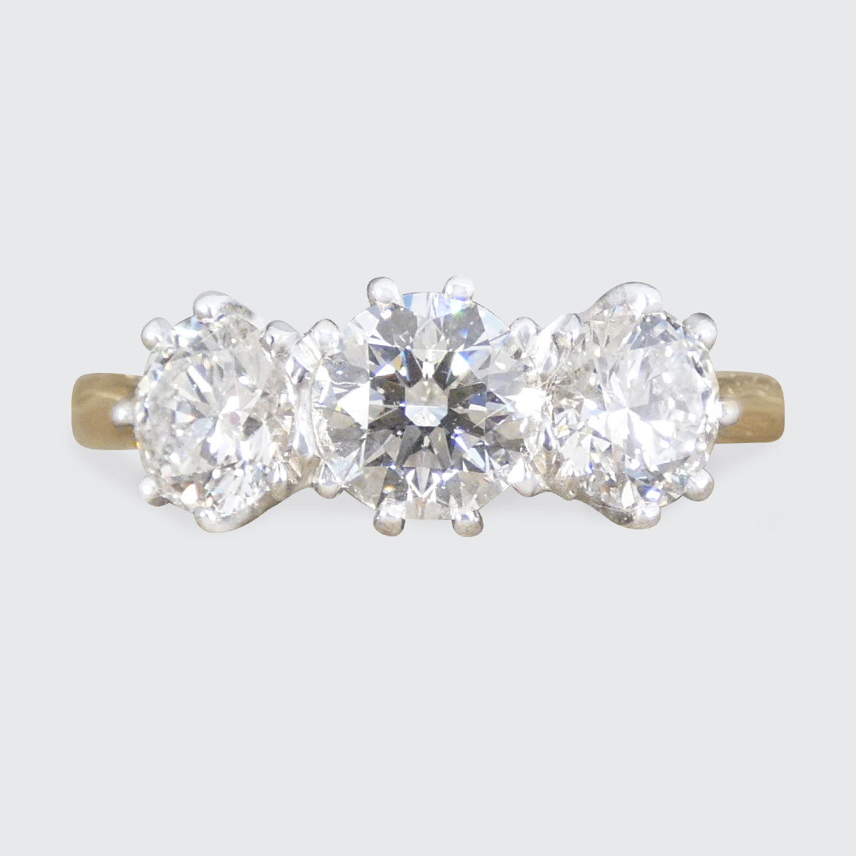 Diamond Three Stone ring in 18ct Gold and Platinum 