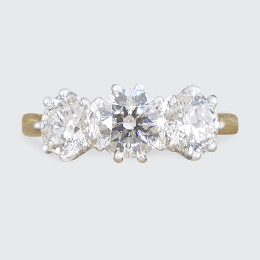 Diamond Three Stone ring in 18ct Gold and Platinum 